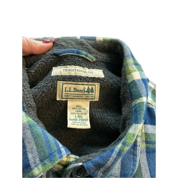 L.L. Bean Fleece Lined Flannel Jacket with Pockets- Size Large - Picture 16 of 16
